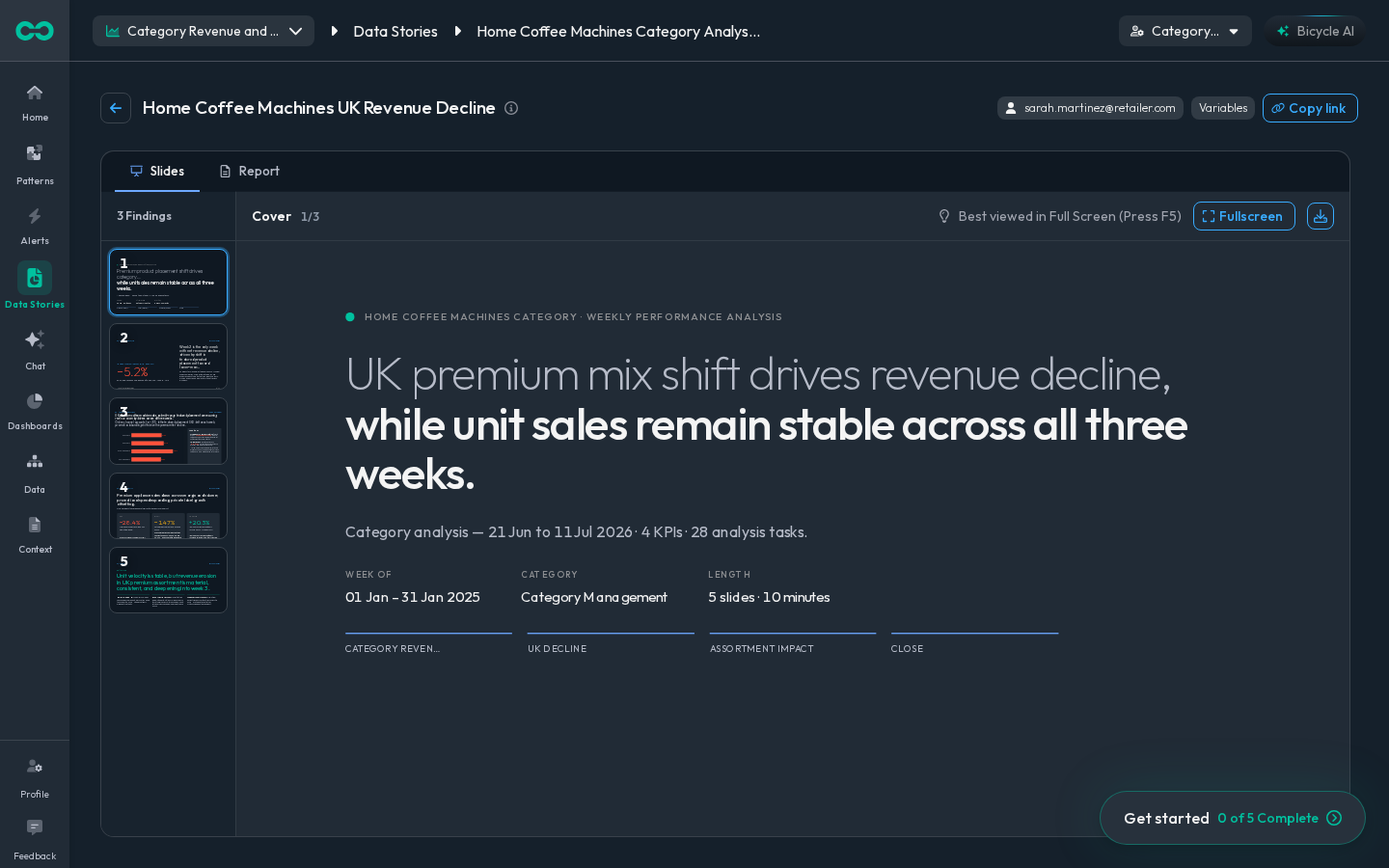 One shared data story for the review
