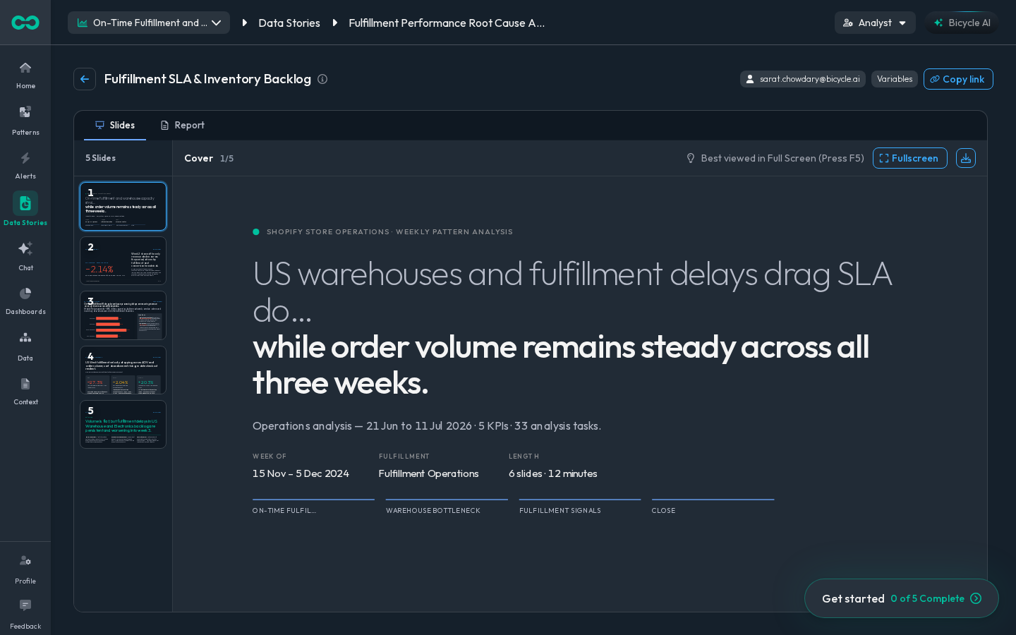 One shared data story for the review